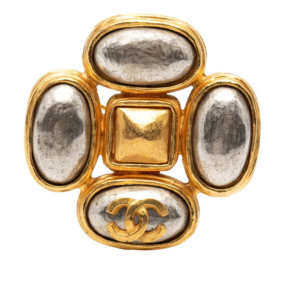 CHANEL Jewelry - CHANEL Authentic Vintage Gold Logo Brooch